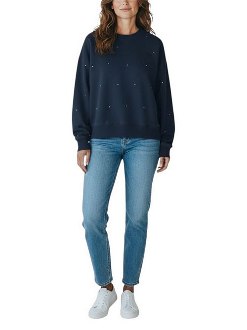 felpa donna nero con strass MC2 Saint Barth | CASEY W ALL OVER STRASSSB 00